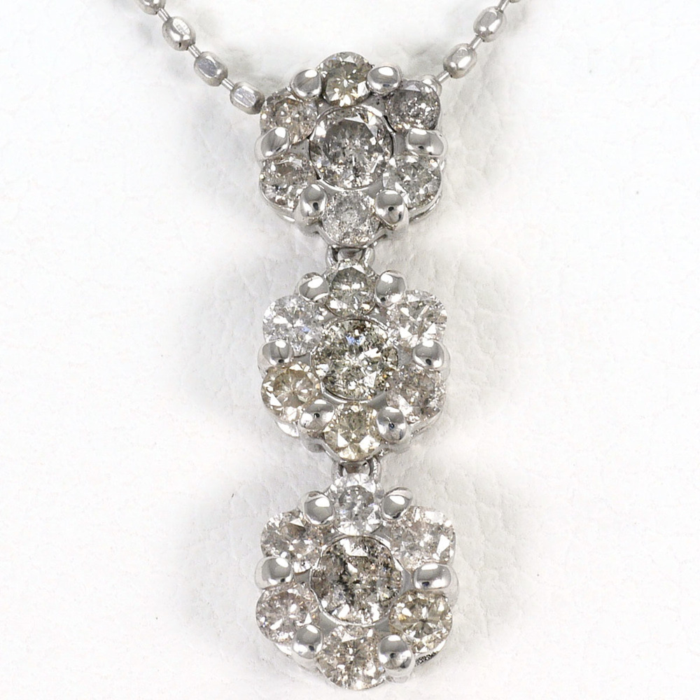 VINTAGE 14k Silver Diamond Necklace